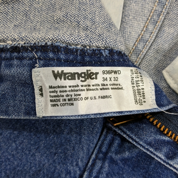 Vintage Men's Wrangler Straight Leg Jeans 34x32 - Picture 6 of 8